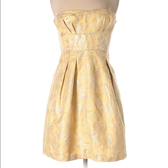 yellow gold cocktail dress
